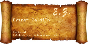 Ertner Zalán névjegykártya